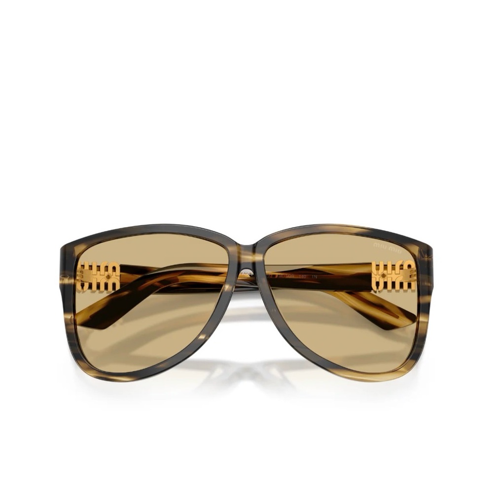 Miu Miu Brown Tortoise Aviator Pilot AS0SF Sunglasses